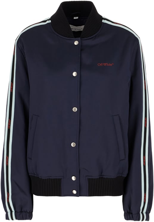 OFF-WHITE Off White Midnight blue acetate blend padded bomber jacket