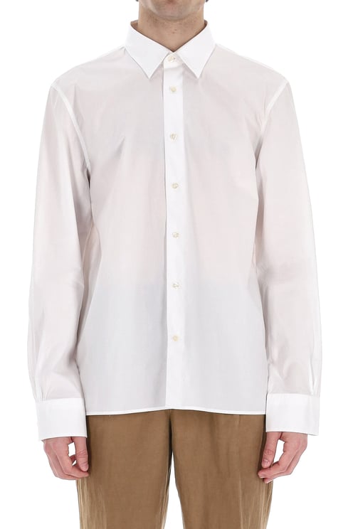 Officine Generale Italian Collar Cotton Poplin Shirt
