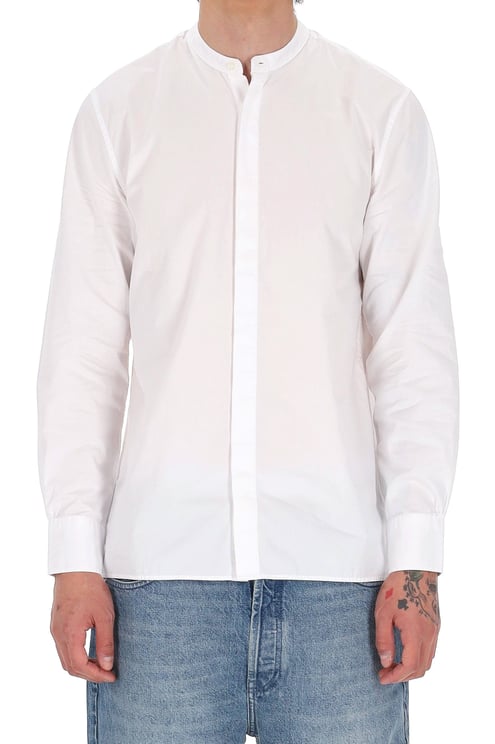 Officine Generale Gaston Light Poplin Band Collar Shirt