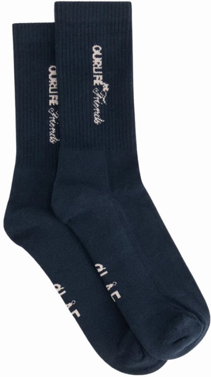 ØLÅF Olaf - Script friends sock - A240801 - Navy