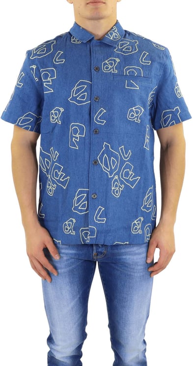 ØLÅF Heren Olaf Aop Denim Ss Shirt