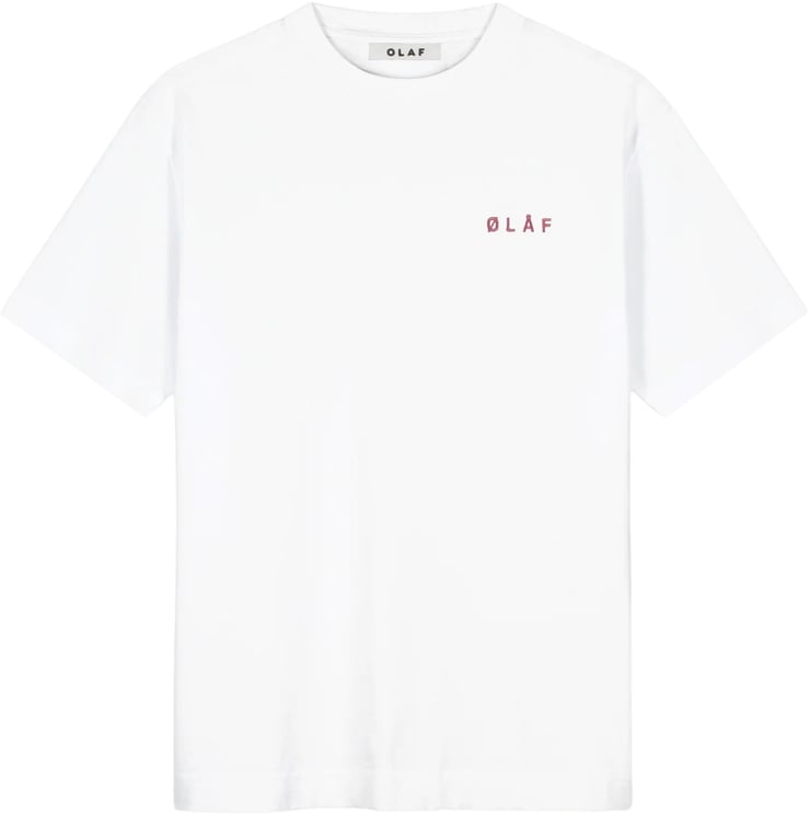 ØLÅF Olaf Brushtroke Graphic Boxy Tee T-shirts Wit M240109