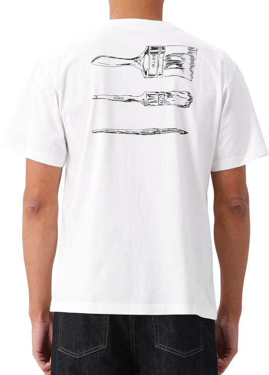 ØLÅF Ølaf T-shirt Wit Paintbrush Graphic