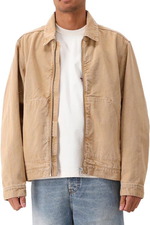 ØLÅF Ølaf Jas Overshirt Beige Washed Canvas