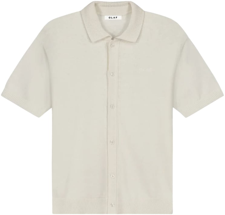 ØLÅF Olaf Linen Knitted Ss Polo Polos Off White M250702