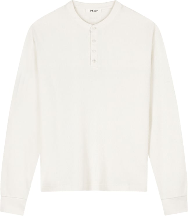 ØLÅF Olaf Waffle Henley Longsleeves Off White M260107