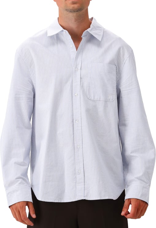 ØLÅF Olaf Overhemd Blauw Oxford Relaxed Shirt