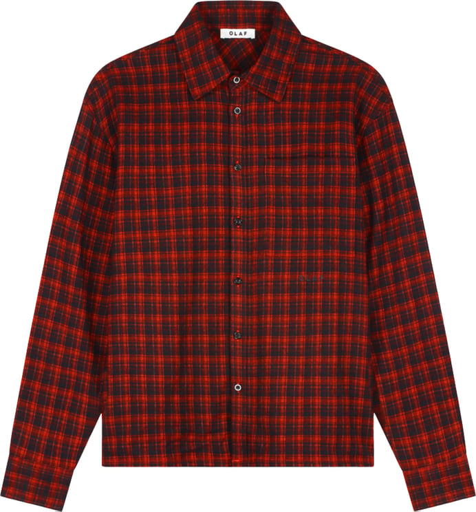 ØLÅF Olaf Flannel Boxy Lange Mouw Overhemden Rood M260310