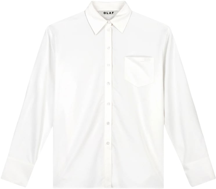 ØLÅF Olaf Drapey Asymmetric Shirt Blouses Wit W240306