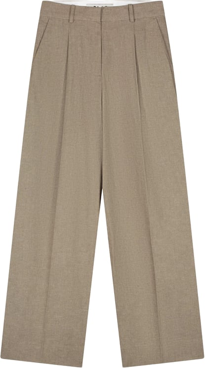ØLÅF Olaf Linen Tailored Trousers Pantalons Taupe W240408