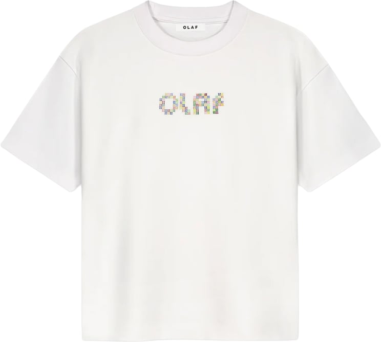 ØLÅF Olaf - Dotted retro logo tee - W250102 - Optical white