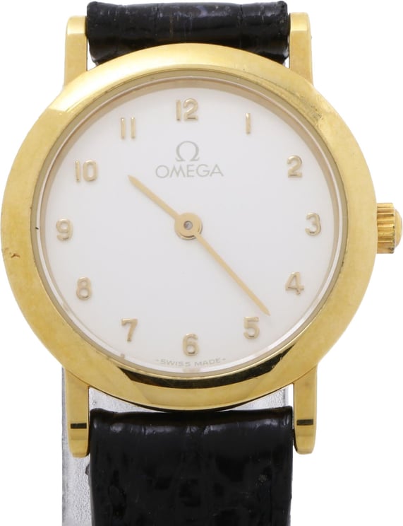 Omega Omega De Ville Chronometer Automatic Watch Stainless Steel with Diamond Bezel and Leather small