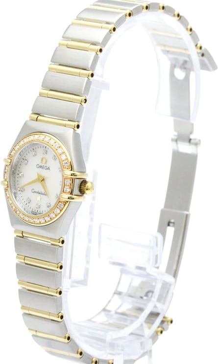 Omega Omega Constellation Quartz Stainless Steel and Yellow Gold with Diamond Bezel and Markers and Mother of Pearl 22