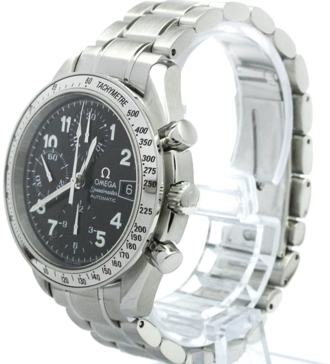 Omega Omega Speedmaster Date Chronograph Automatic Watch Stainless Steel 39