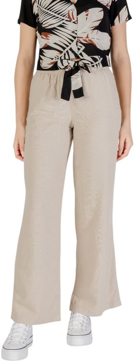 Only Only Beige Linen Casual Pants