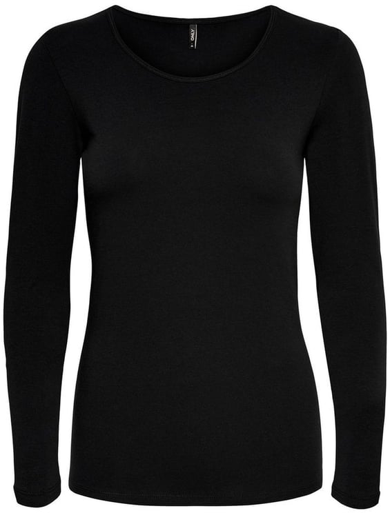 Only Only Black Cotton Long Sleeve T-Shirt