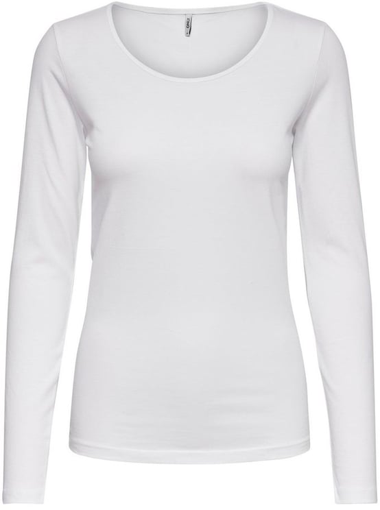 Only Only White Cotton Long Sleeve T-Shirt