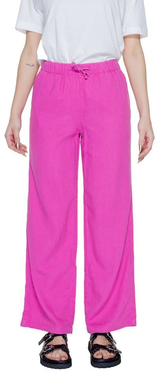 Only Only Pink Linen Casual Pants