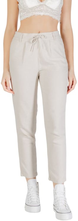 Only Only Beige Linen Casual Pants