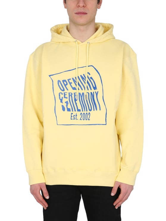 Opening Ceremony Pastel Yellow Hoodie With Drawstring