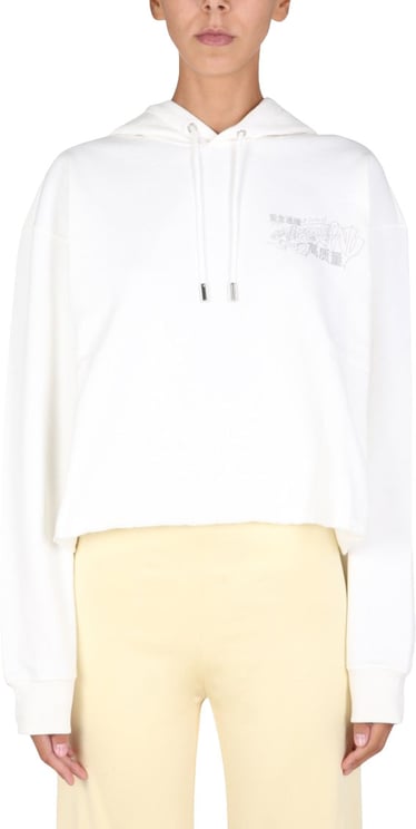 Opening Ceremony Cropped Hoodie With Artistic Graphics