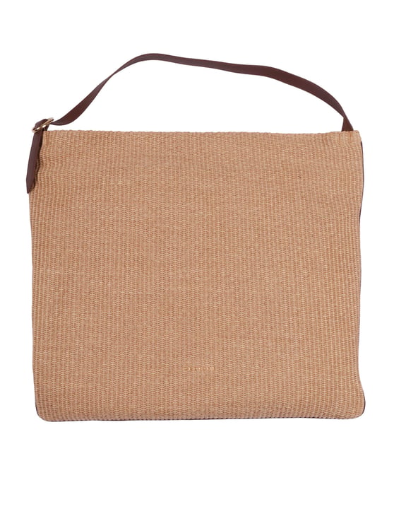 Orciani Woven Brown Leather Handbag