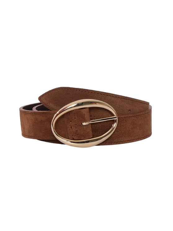 Orciani Suede Calf Gold Buckle Belt
