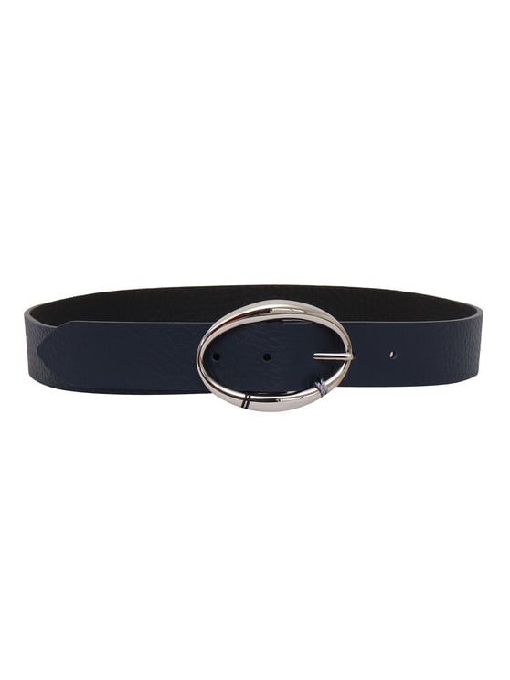 Orciani Calf Leather Belt with Polished Oval Buckle