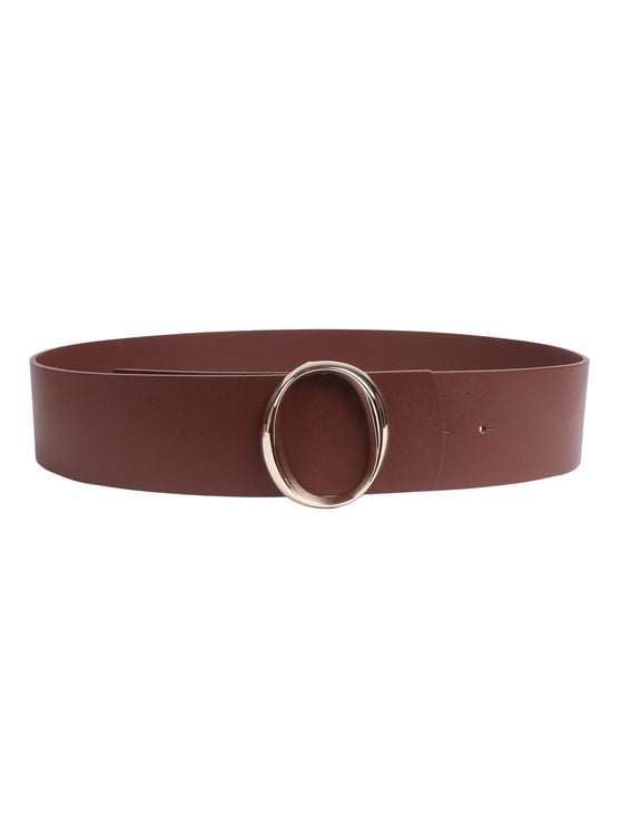 Orciani Wide Brown Circular Buckle Belt