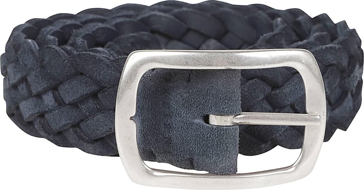 Orciani Reversible Hunting Double Braided Belt Blue