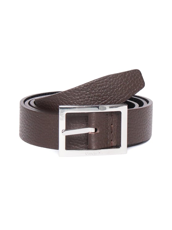 Orciani Textured Calf Rectangular Silver Belt