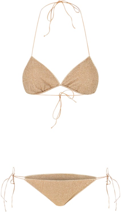 Oséree Metallic Gold Lumière Fabric Bikini