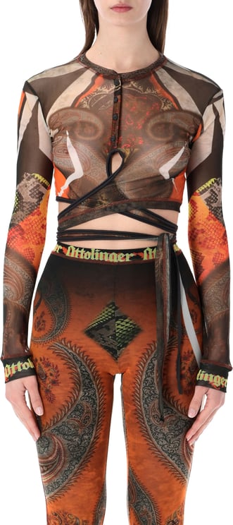 Ottolinger Mesh Top Long Sleeve Marrone