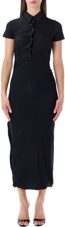 Ottolinger Twisted Polo Midi Dress Nero