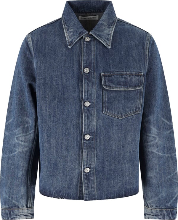 Our Legacy Blue Faded Cropped Denim Jacket