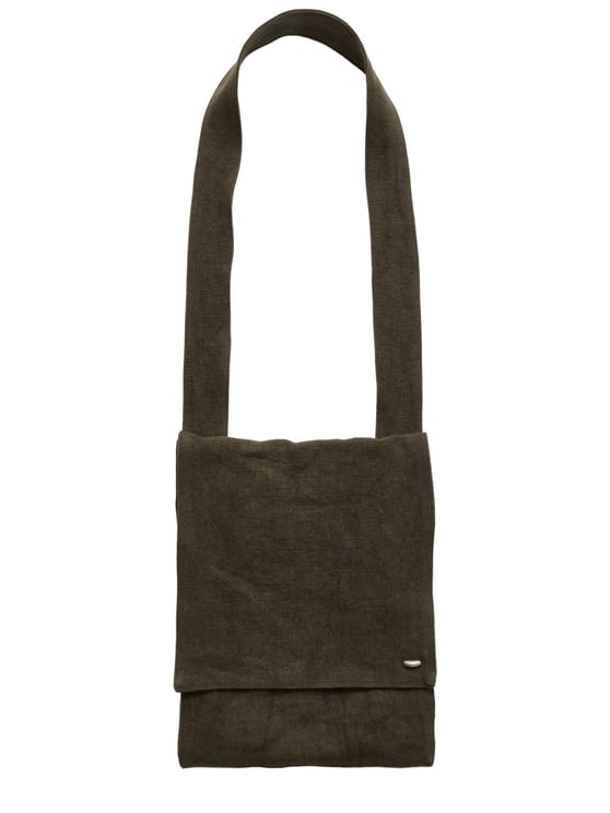 Our Legacy Slack Wide Strap Front Flap Linen Tote Bag