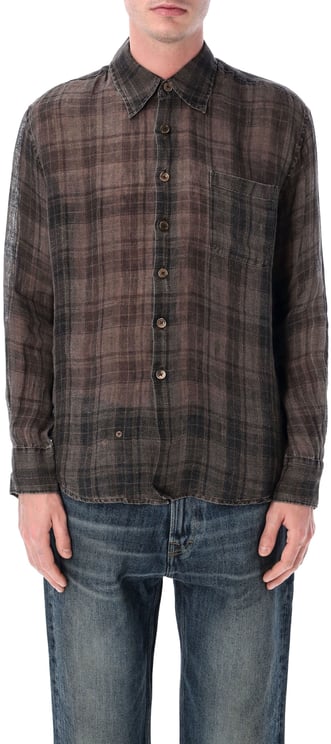 Our Legacy Our Legacy check linen Above shirt