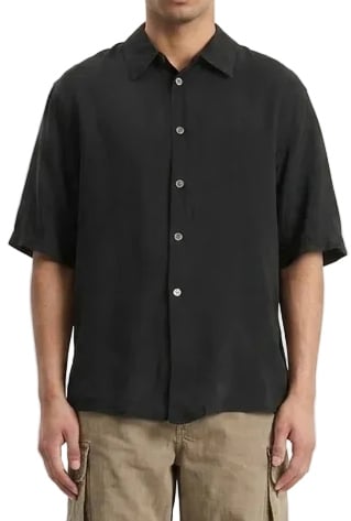 Our Legacy BEYOND SHIRT SHORTSLEEVE CHAR BLACK DUST VEIL CUPRO
