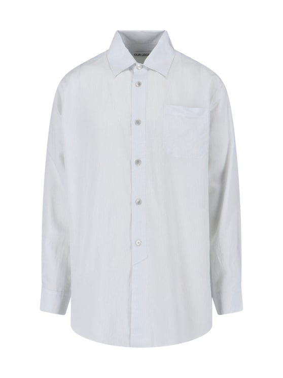 Our Legacy White Vast Striped Patterned Shirt