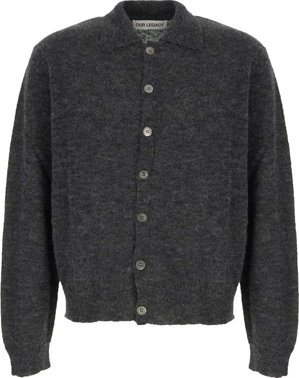 Our Legacy Our Legacy Charcoal stretch alpaca blend cardigan