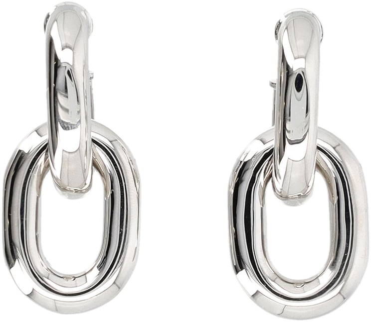 Paco Rabanne Silver XL link double hoops earrings