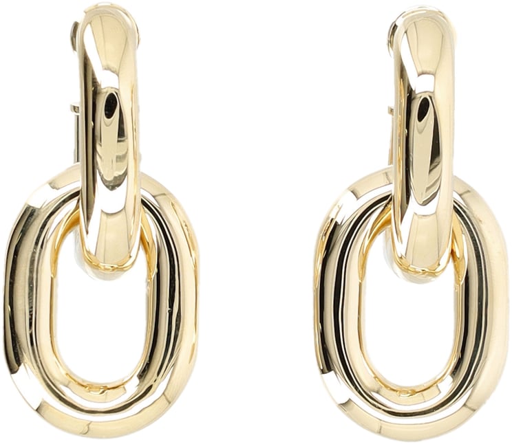 Paco Rabanne Gold XL link double hoops earrings
