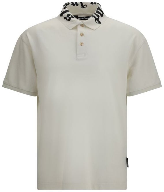 Palm Angels Palm Angels White Cotton Polo Shirt