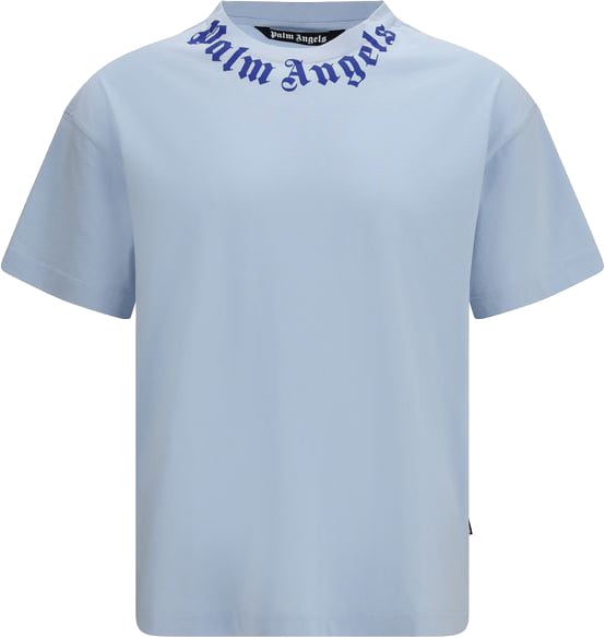 Palm Angels Palm Angels Blue Cotton T-Shirt