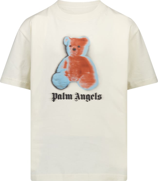 Palm Angels Palm Angels Kinder Jongens T-Shirt In Off White