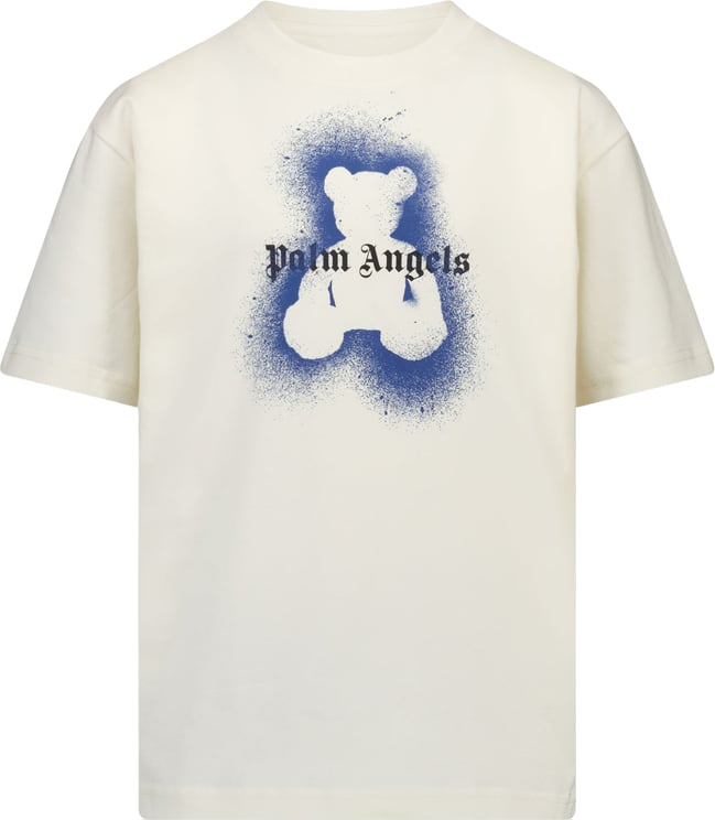 Palm Angels Palm Angels Kinder Jongens T-Shirt In Off White