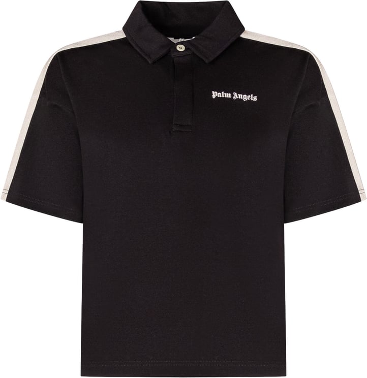 Palm Angels Polo con Logo e Dettagli a Contrasto