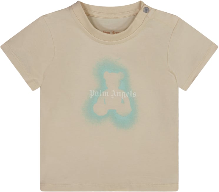 Palm Angels Palm Angels Baby Jongens T-Shirt In Beige