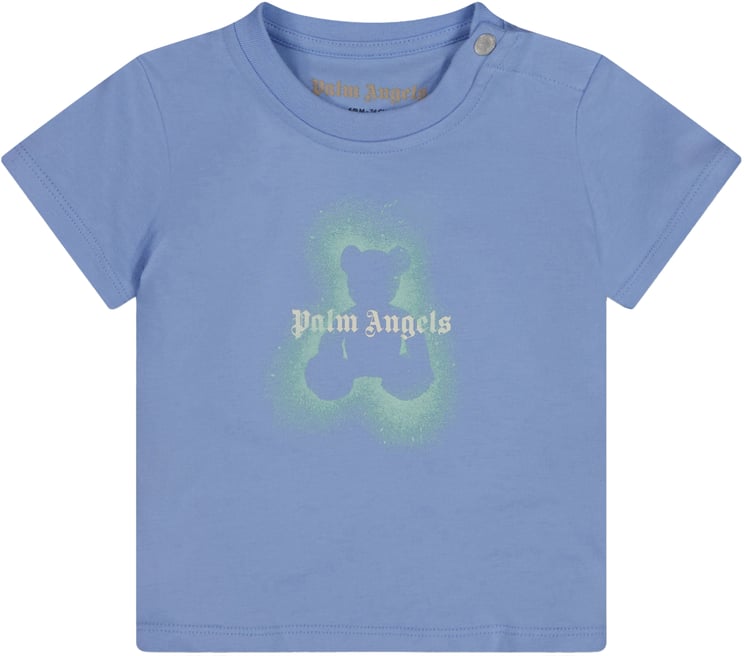 Palm Angels Palm Angels Baby Jongens T-Shirt In Licht Blauw