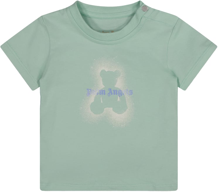 Palm Angels Palm Angels Baby Jongens T-Shirt In Licht Groen